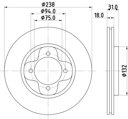 HELLA PAGID Bremžu diski 8DD 355 101-981